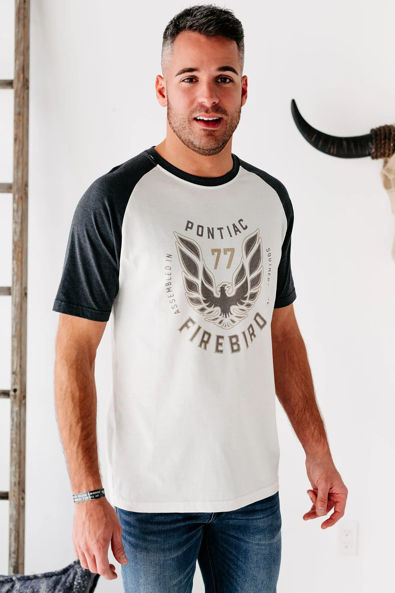 "Firebird" Mens Graphic Tee (Dove White/Black)