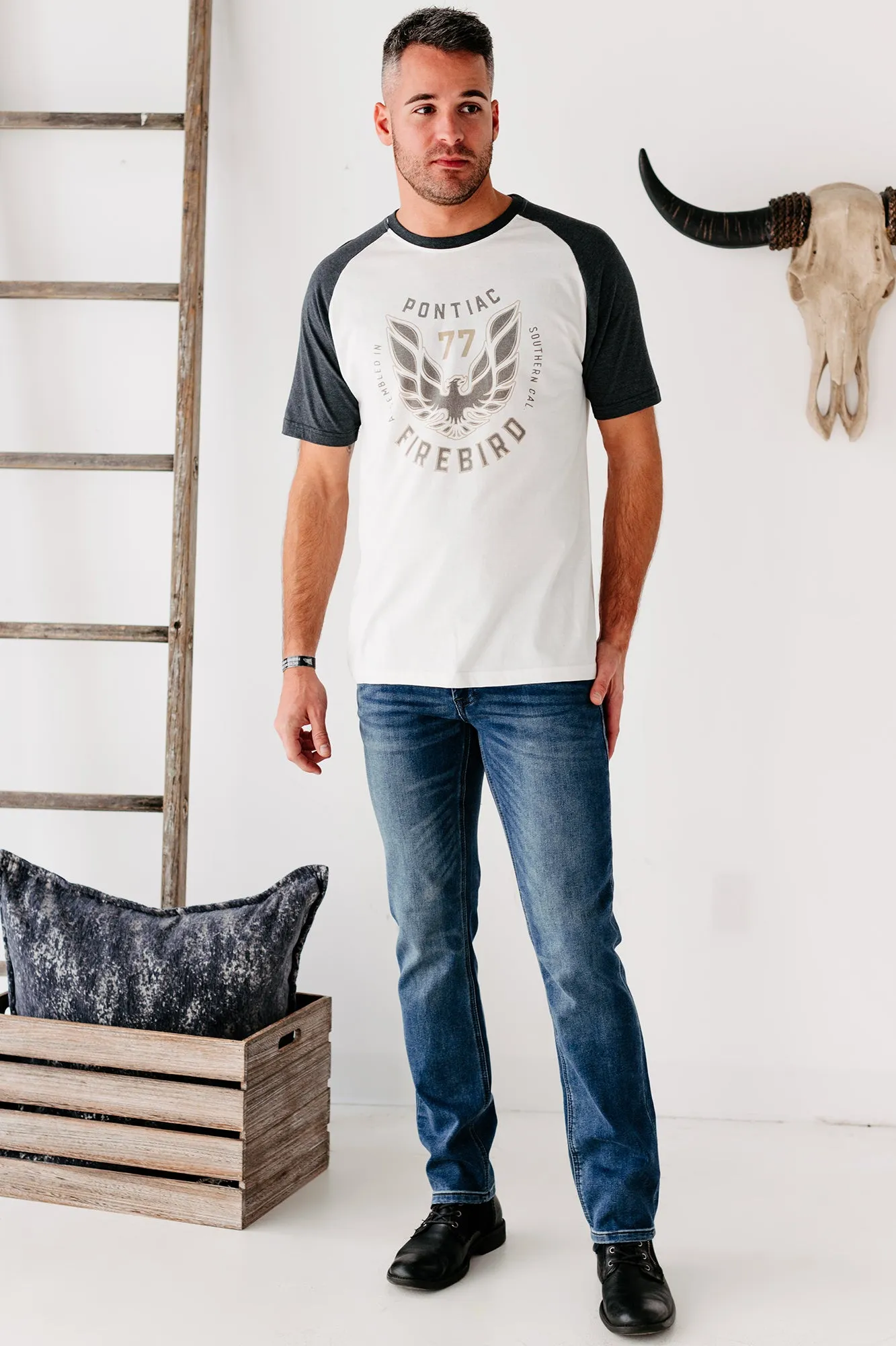 "Firebird" Mens Graphic Tee (Dove White/Black)