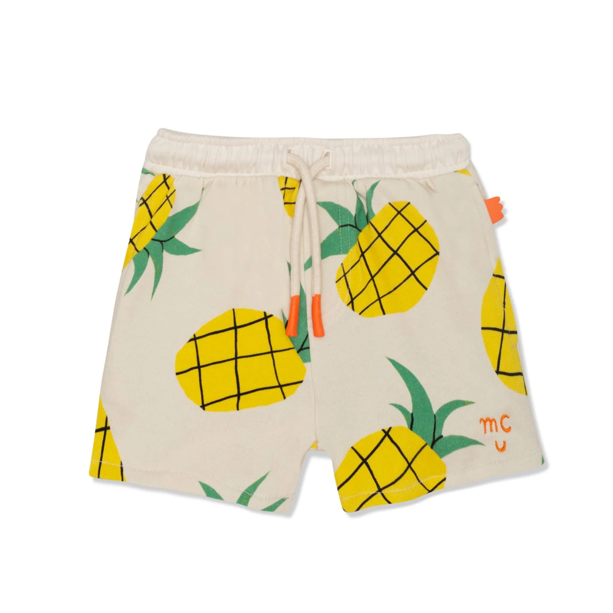 Recycled Cotton Pineapple Harvest Cropped Girl Shorts