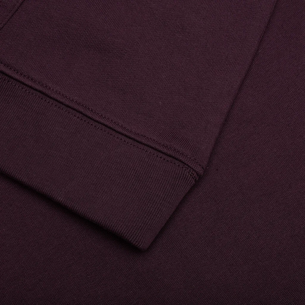 Regular Fit Hoodie with Knot Hood - Dark Aubergine