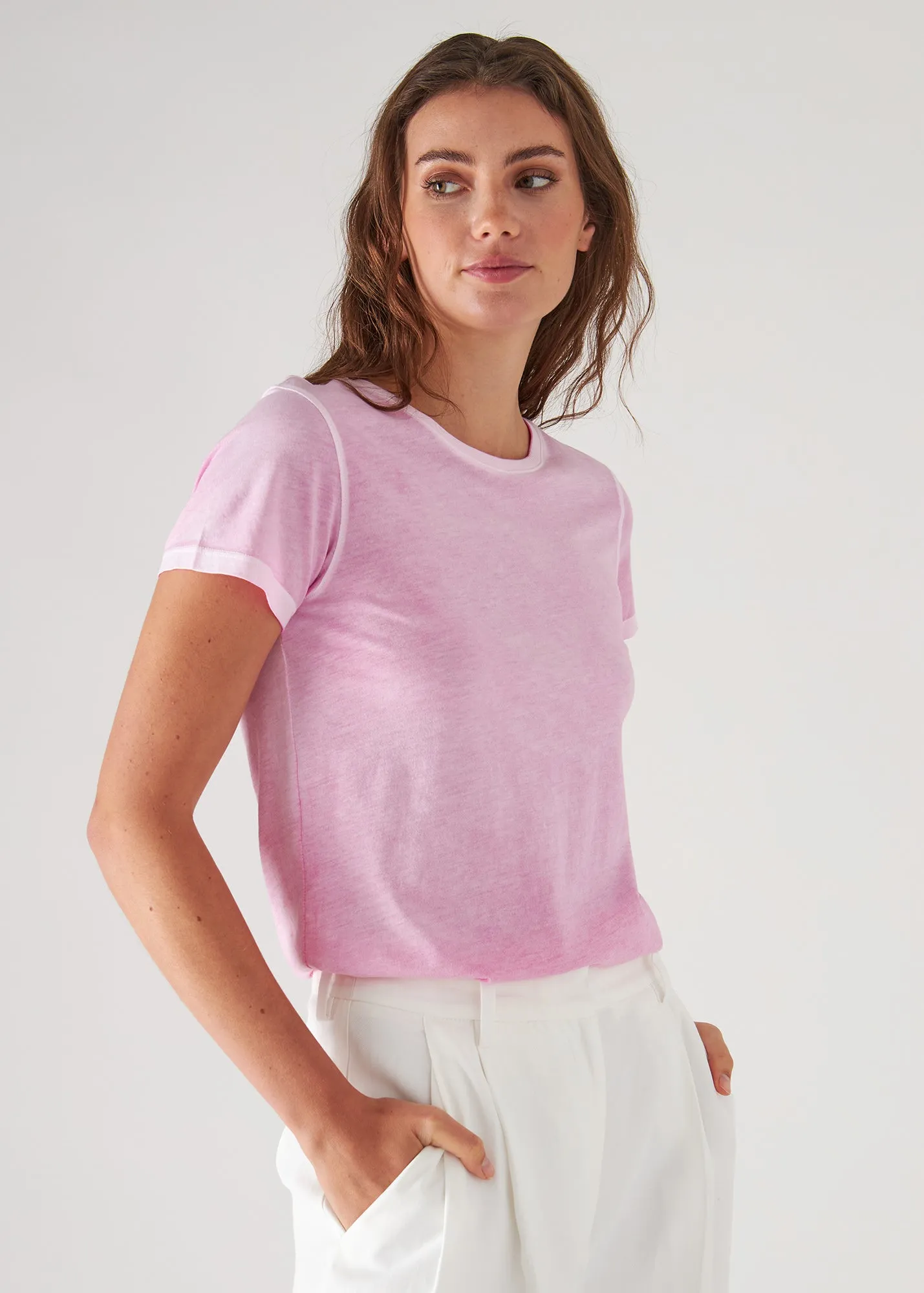 REVERSE SPRAY LIGHTWEIGHT PIMA COTTON T-SHIRT