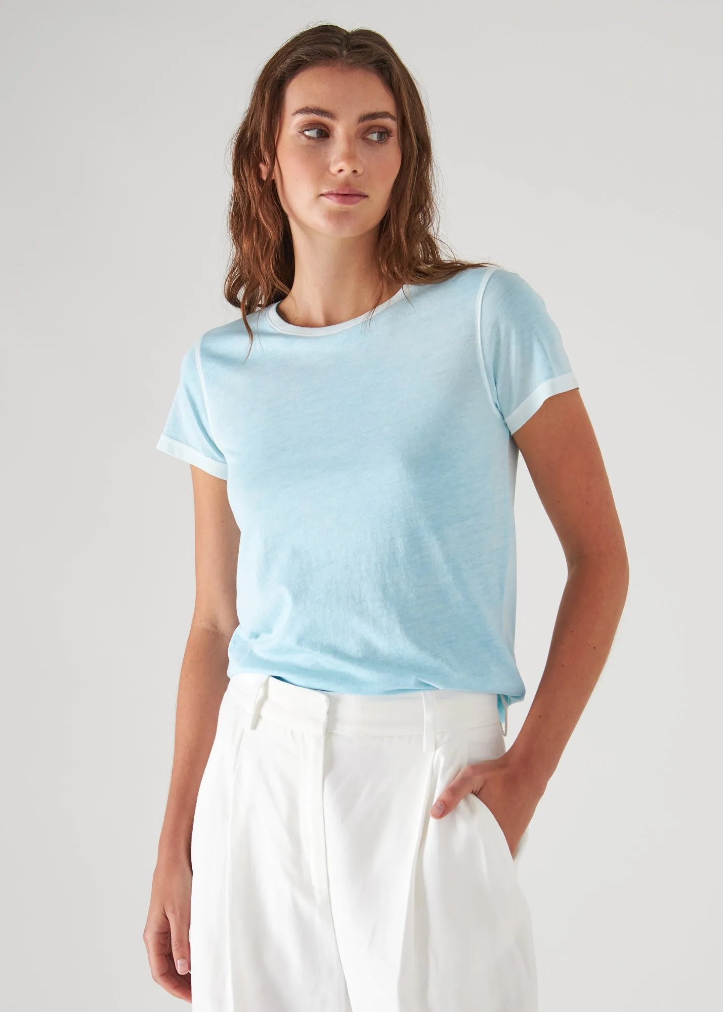 REVERSE SPRAY LIGHTWEIGHT PIMA COTTON T-SHIRT