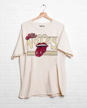 Rolling Stones FSU Seminoles Stoned Off White Thrifted Tee