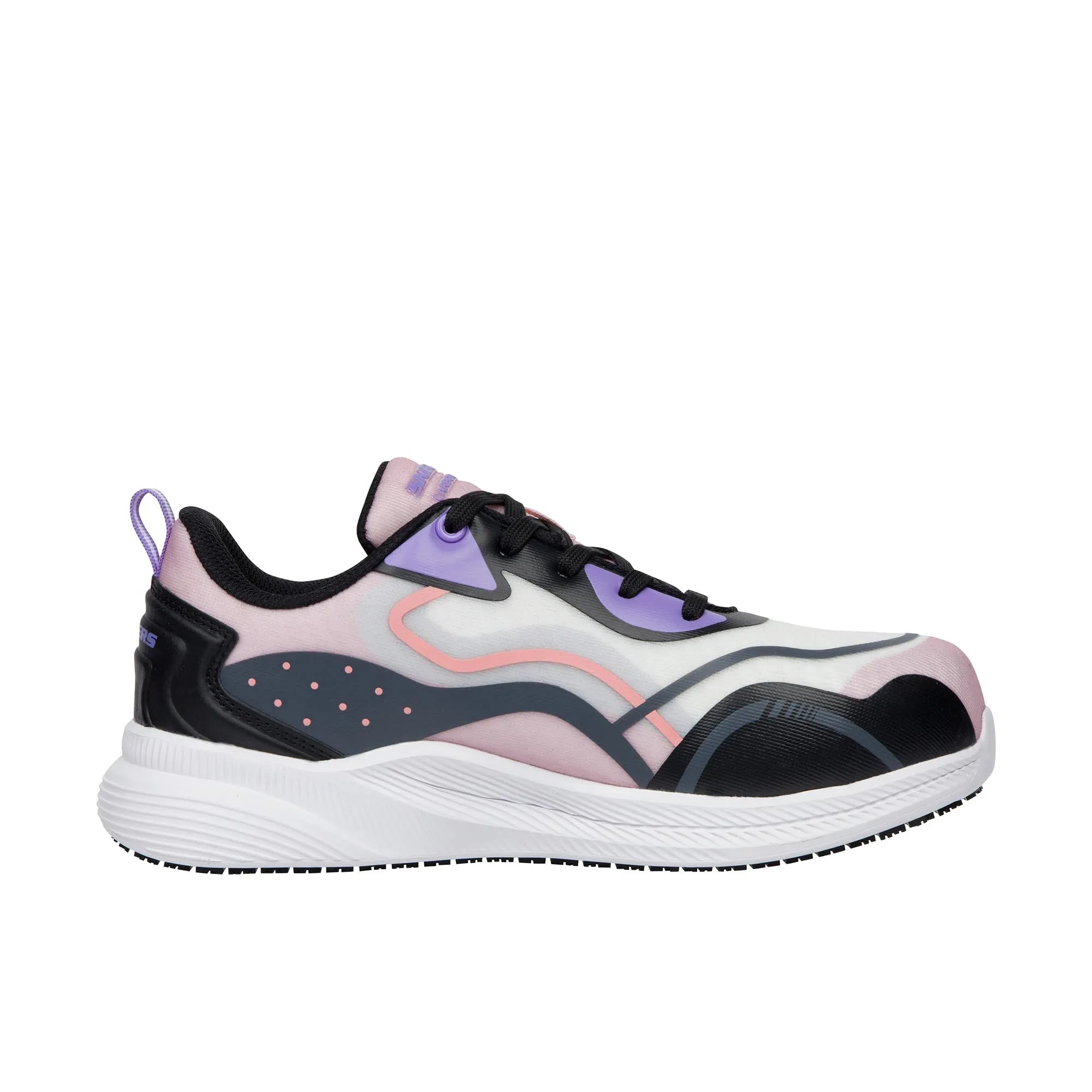 Skechers Womens Carbix Composite Toe White Black Multi