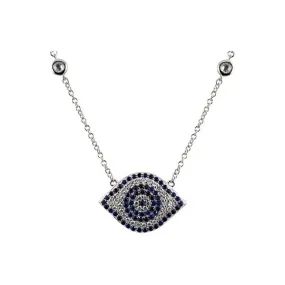 Sterling Silver Sapphire-Blue Eye of Protection Necklace