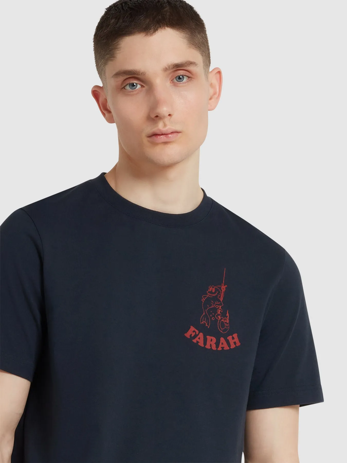 Stockwell Regular Fit Graphic T-Shirt In True Navy