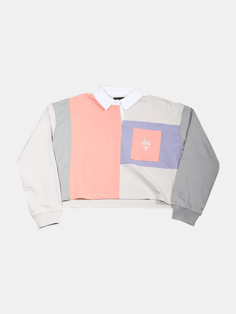 Stussy Eastman Panelled Rugby Long Sleeve - Coral