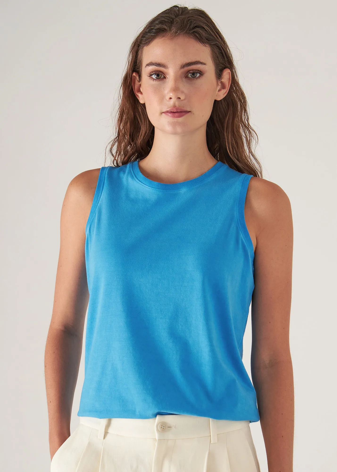 SUBLIME REACTIVE PIMA COTTON STRETCH BOYFRIEND TANK