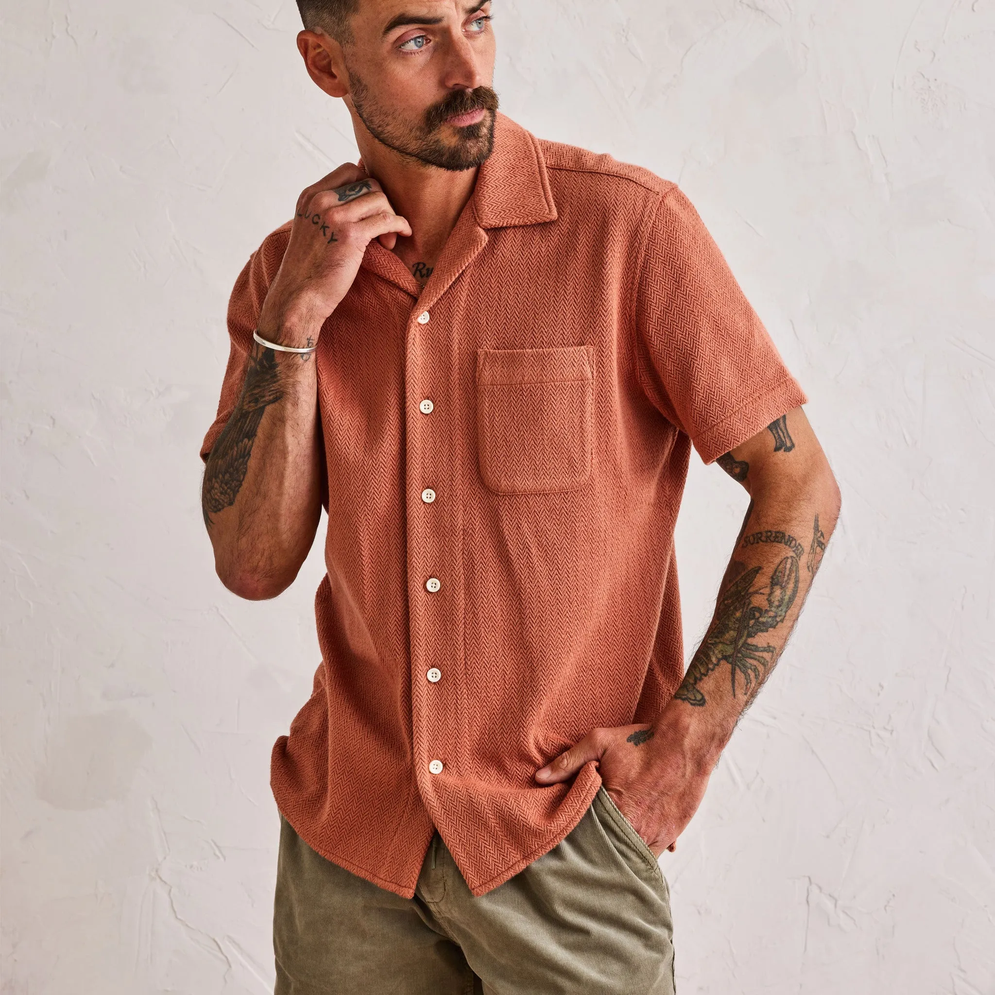 The Latigo Shirt in Copper Herringbone