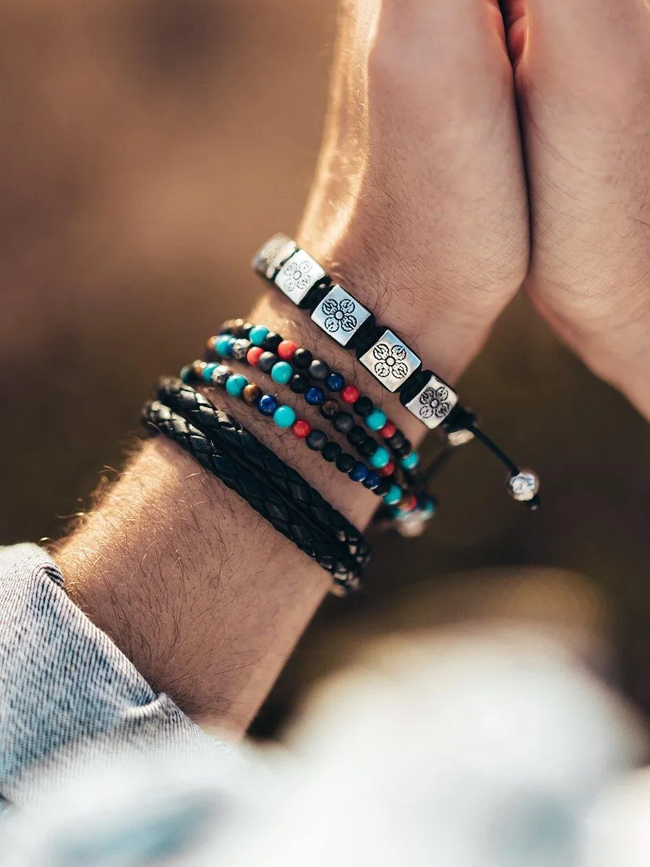 The Mykonos Collection - Turquoise, Red Glass Beads, Blue Lapis, Hematite, and Onyx