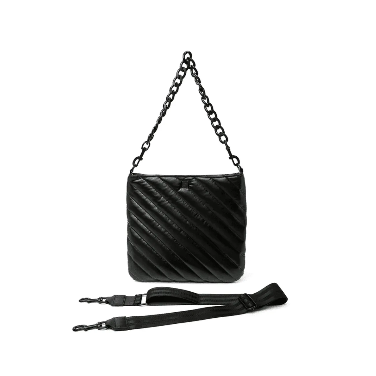 Think Royln Messenger Crossbody Handbag in Pearl Black