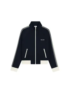 TRACK JACKET IN DOUBLE FACE JERSEY BLUE ANCRE / OFF WHITE