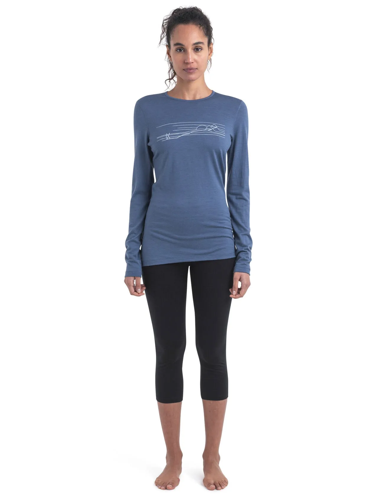 Womens Merino 200 Oasis LS Thermal Top Ski Stripes