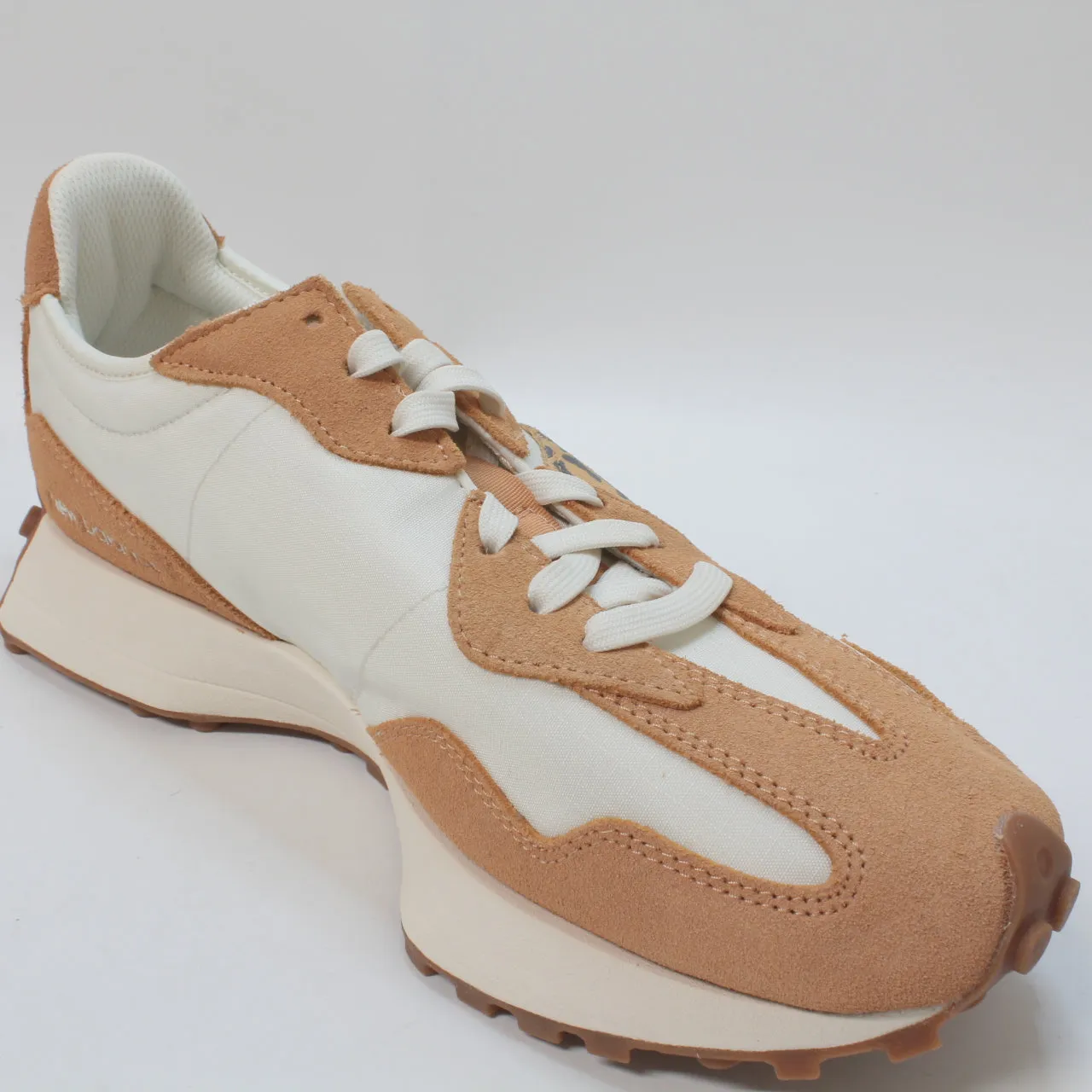 Womens New Balance 327 Sweet Caramel Rose Leopard White Gum Uk Size 10.5