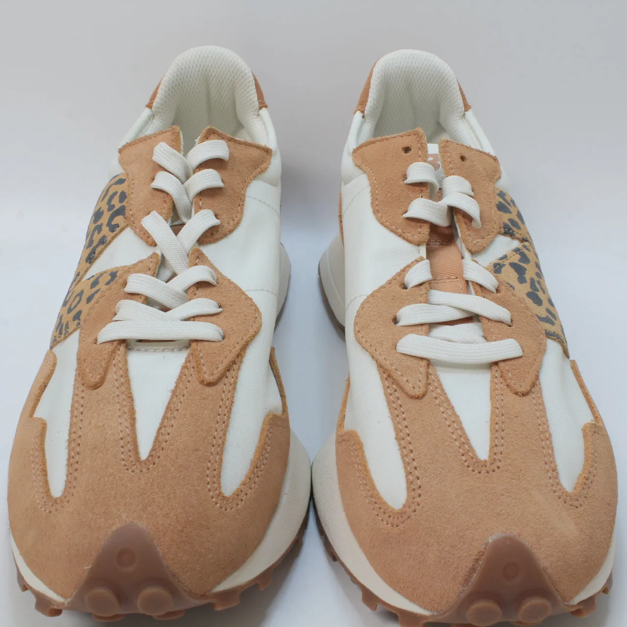 Womens New Balance 327 Sweet Caramel Rose Leopard White Gum Uk Size 10.5